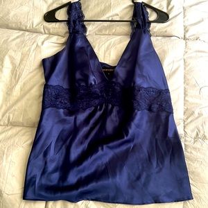 Constance Marie Blue Silk Lace Cami XL